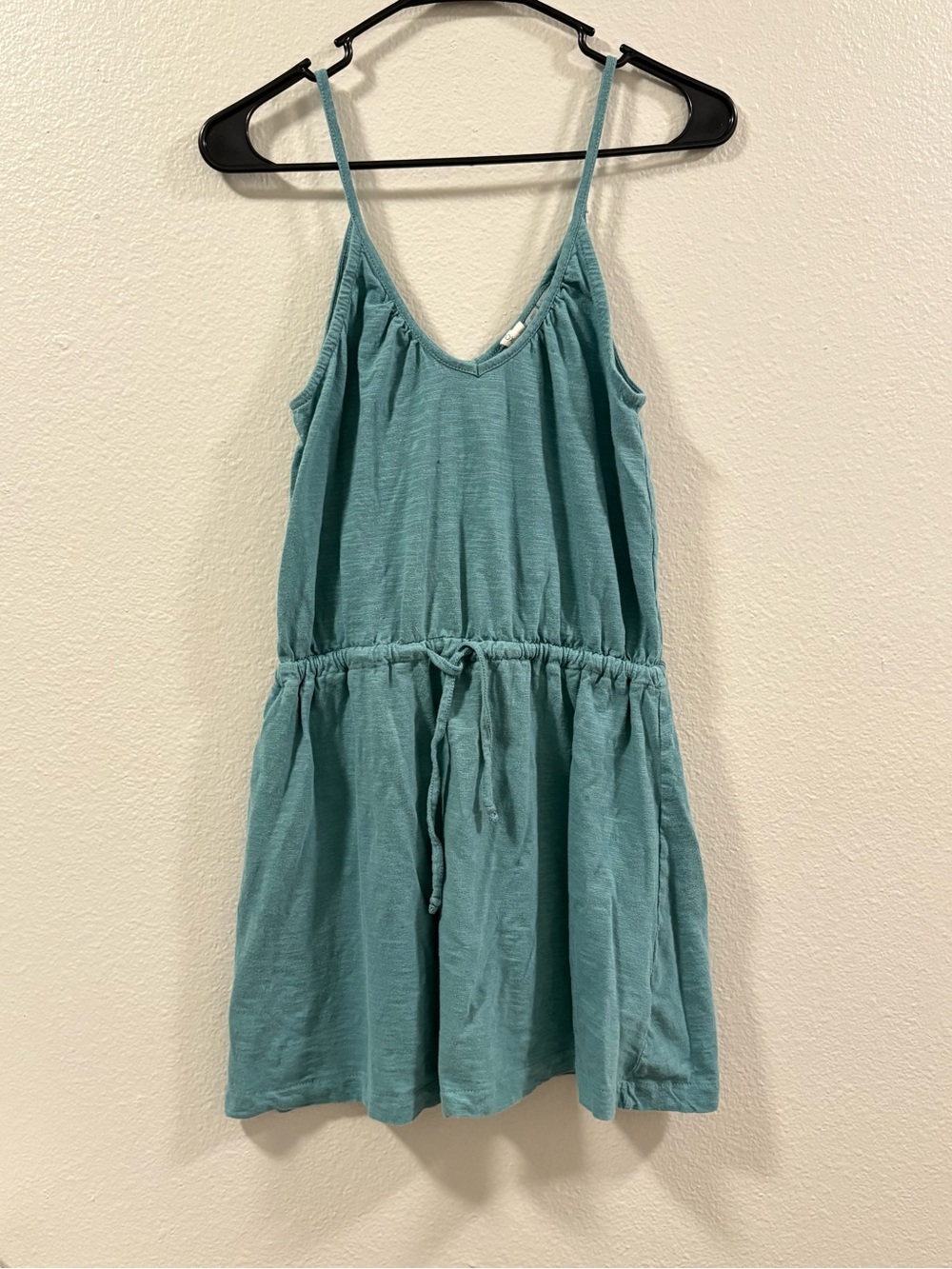 Roxy Teal Drawstring Waist Spaghetti Strap Sundress
